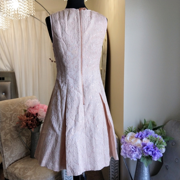 🍒NWT🍒 TED BAKER PINK METALLIC JACQUARD DR - Picture 5 of 11